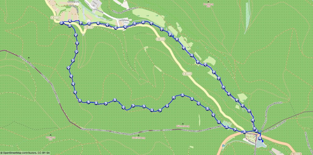 Wandern mit Nala - Karte zum Wiesbüttsee