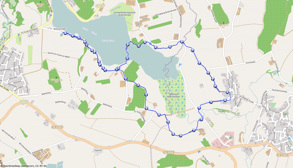 Wandern mit Hund am Drachensee bei Furth im Wald